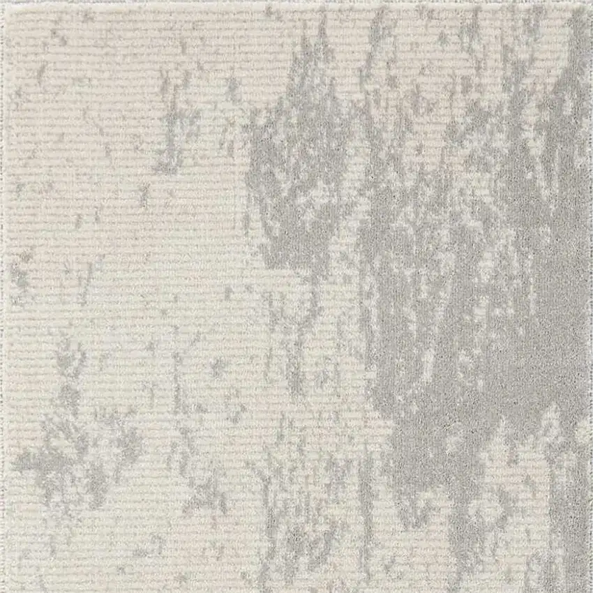 8' Ivory And Gray Abstract Non Skid Runner Rug Photo 7