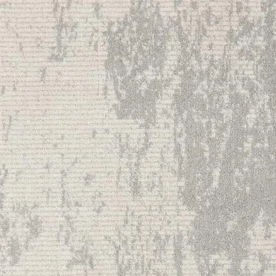 8' Ivory And Gray Abstract Non Skid Runner Rug Photo 2