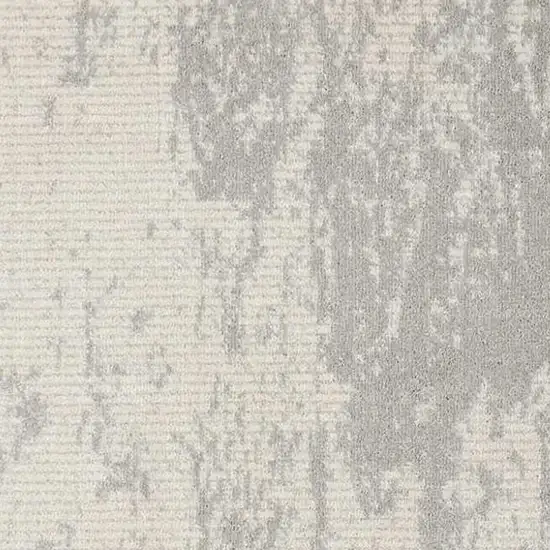 8' Ivory And Gray Abstract Non Skid Runner Rug Photo 6