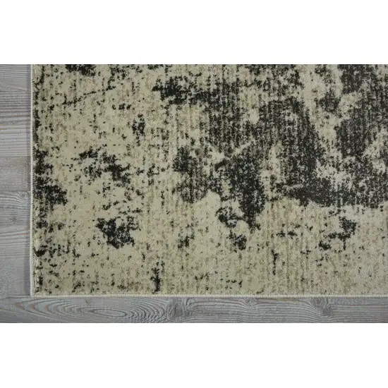 8' Ivory And Gray Abstract Non Skid Runner Rug Photo 8