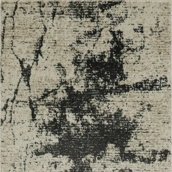 8' Ivory And Gray Abstract Non Skid Runner Rug Photo 5