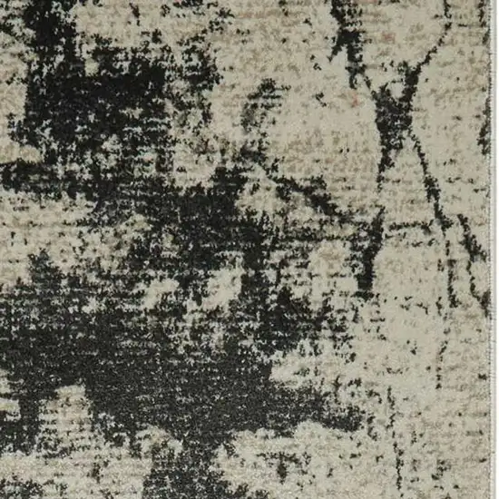 8' Ivory And Gray Abstract Non Skid Runner Rug Photo 3