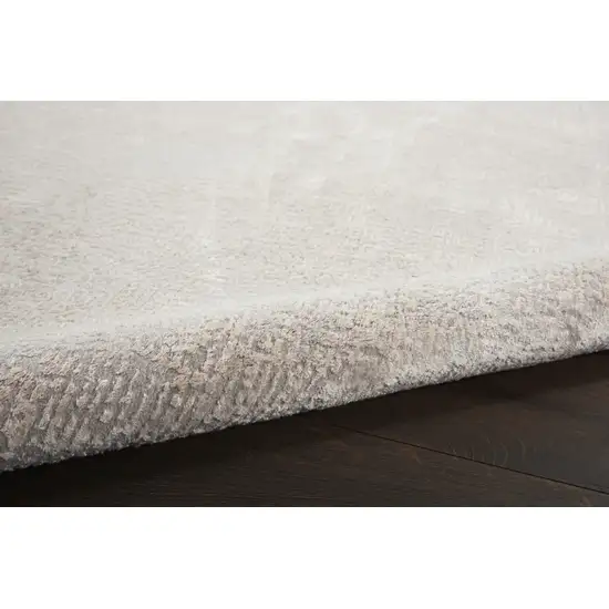 8' Ivory And Gray Abstract Non Skid Runner Rug Photo 9