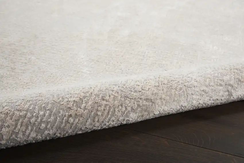 8' Ivory And Gray Abstract Non Skid Runner Rug Photo 9