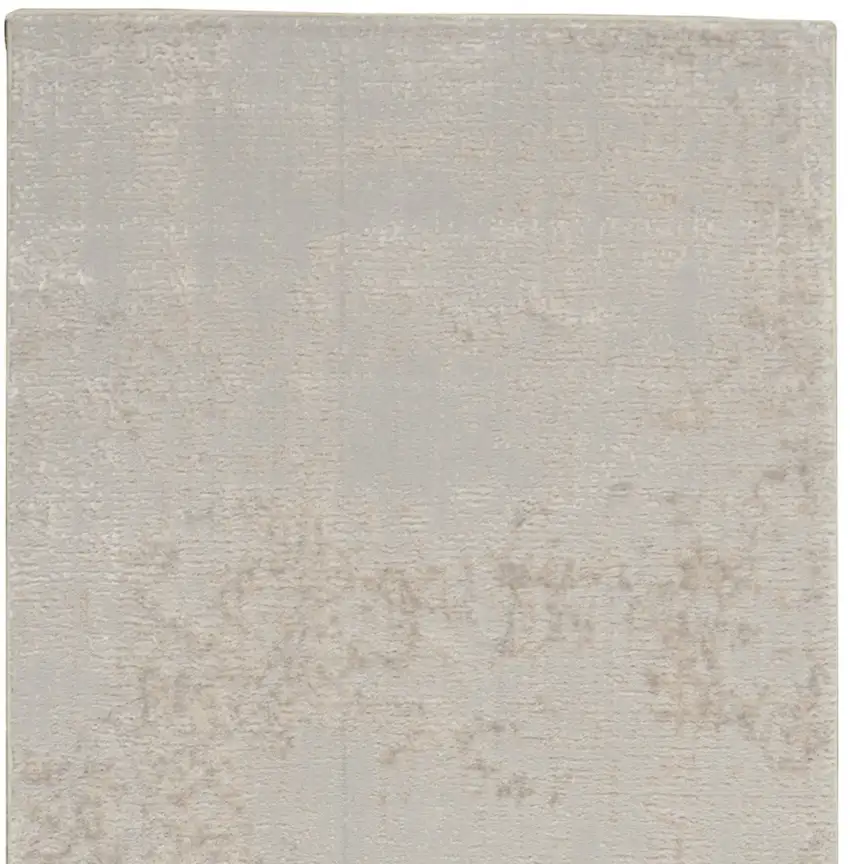 8' Ivory And Gray Abstract Non Skid Runner Rug Photo 8