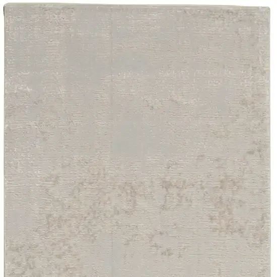 8' Ivory And Gray Abstract Non Skid Runner Rug Photo 8
