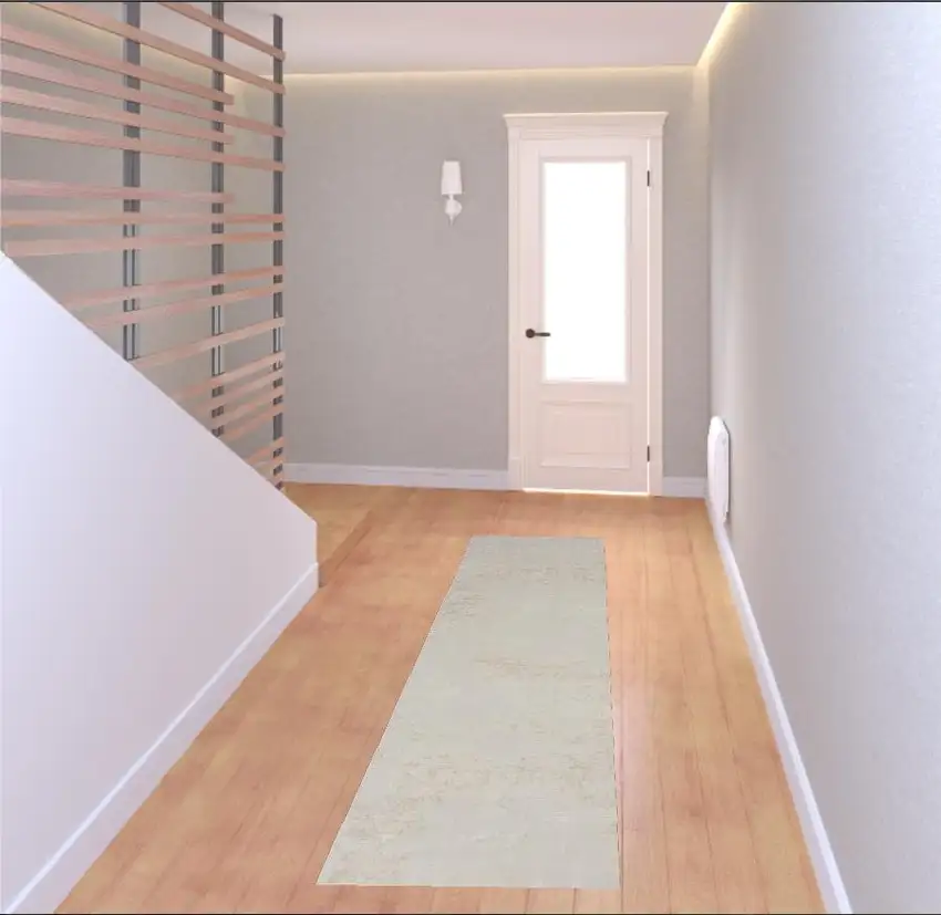 8' Ivory And Gray Abstract Non Skid Runner Rug Photo 1