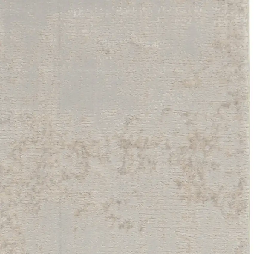 8' Ivory And Gray Abstract Non Skid Runner Rug Photo 7