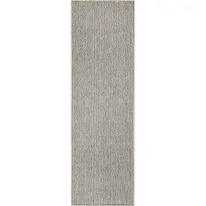 Photo of 8' Ivory And Gray Abstract Runner Rug