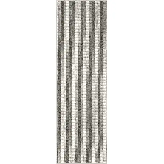 8' Ivory And Gray Abstract Runner Rug Photo 2