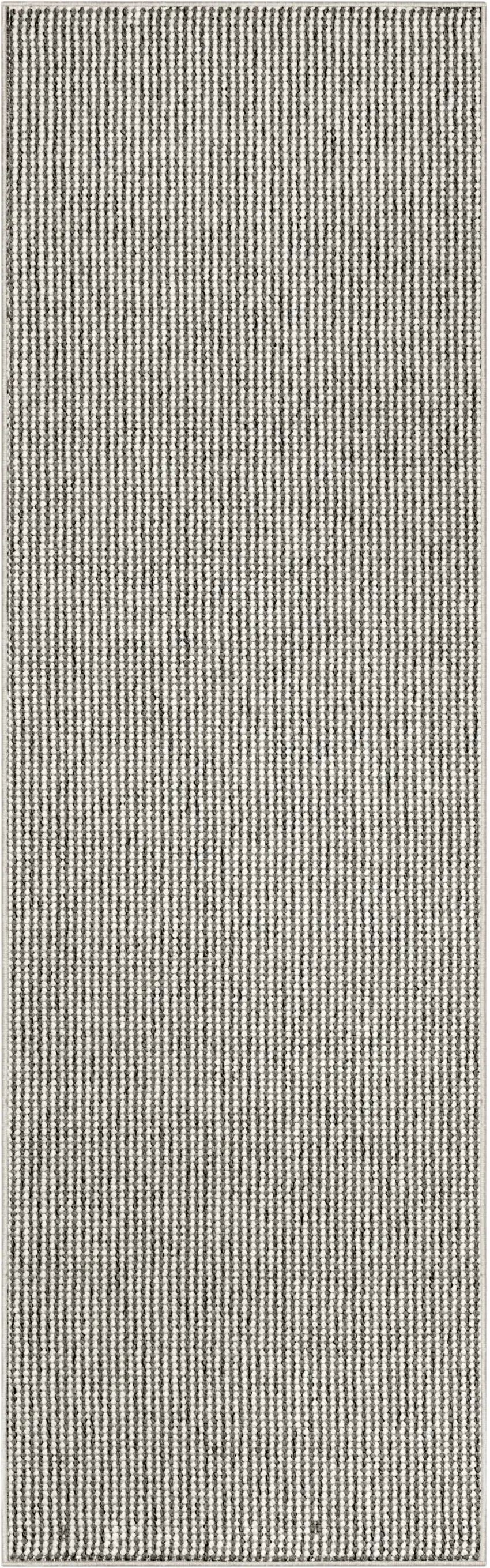 8' Ivory And Gray Abstract Runner Rug Photo 3