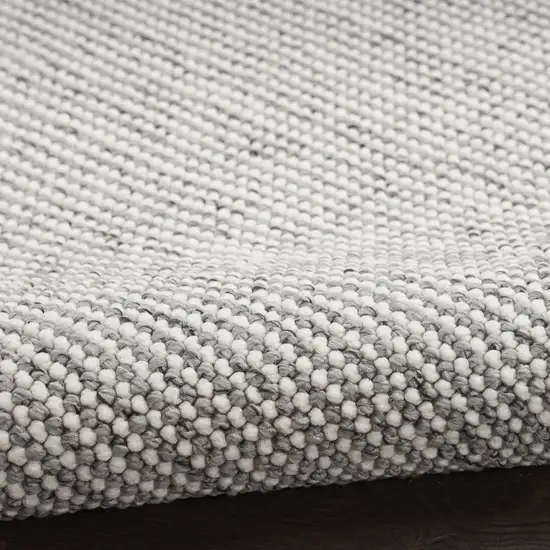 8' Ivory And Gray Abstract Runner Rug Photo 8