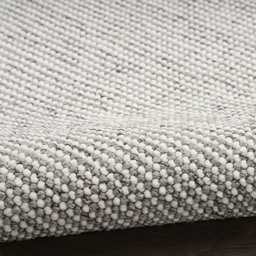 8' Ivory And Gray Abstract Runner Rug Photo 8