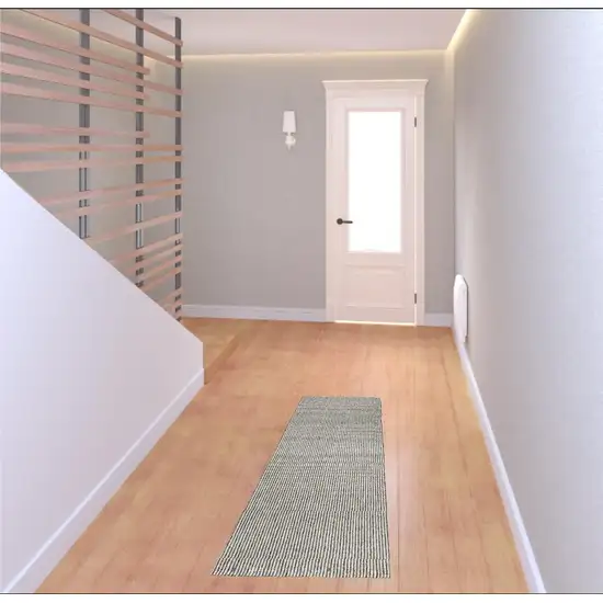 6' Ivory And Gray Abstract Runner Rug Photo 1