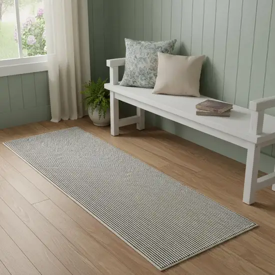 6' Ivory And Gray Abstract Runner Rug Photo 1