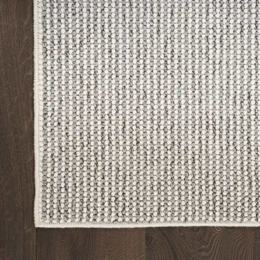 6' Ivory And Gray Abstract Runner Rug Photo 8