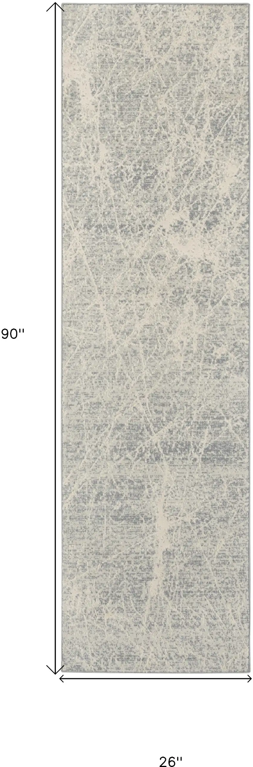 8' Ivory And Gray Abstract Runner Rug Photo 3