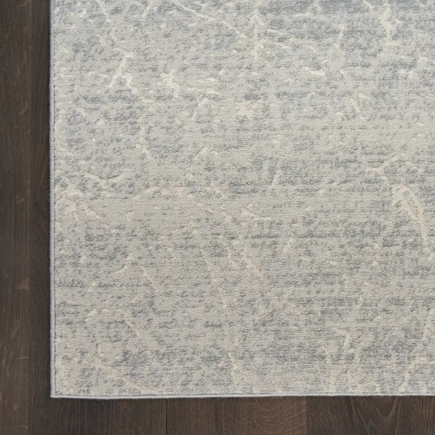 8' Ivory And Gray Abstract Runner Rug Photo 9