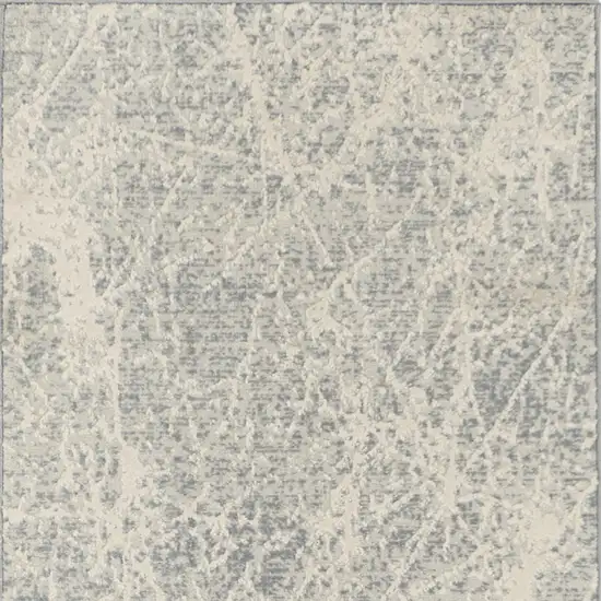 8' Ivory And Gray Abstract Runner Rug Photo 8
