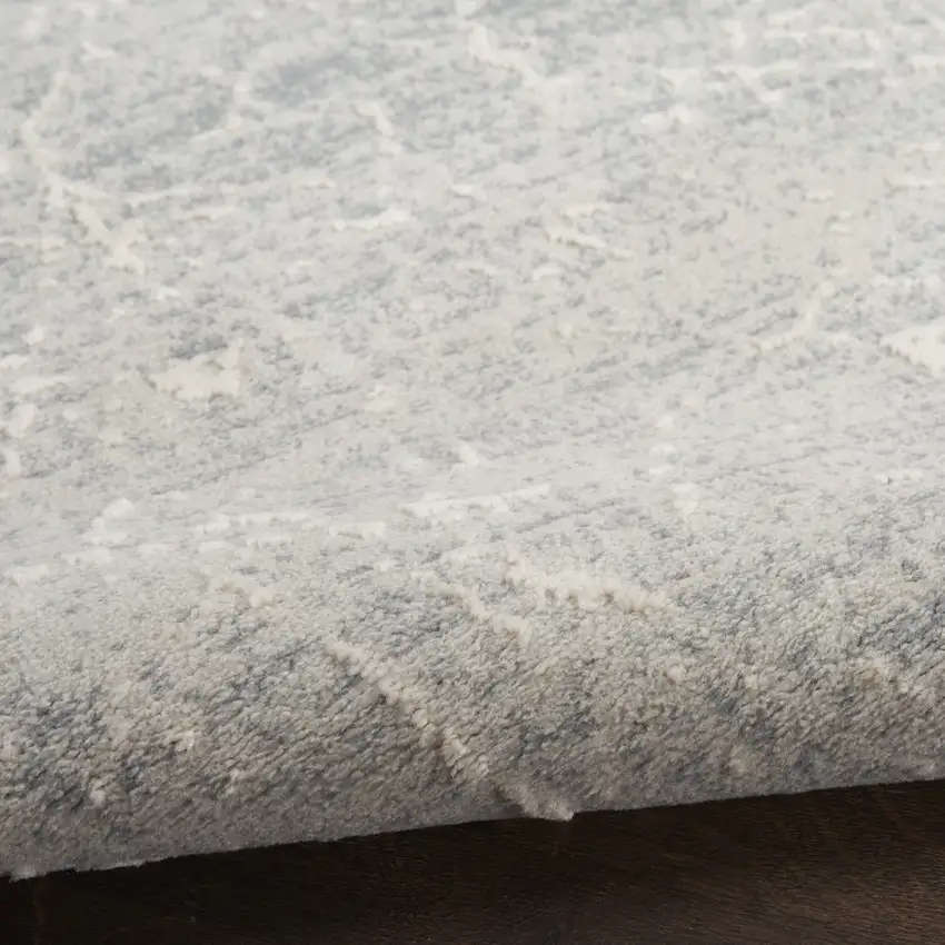 8' Ivory And Gray Abstract Runner Rug Photo 9