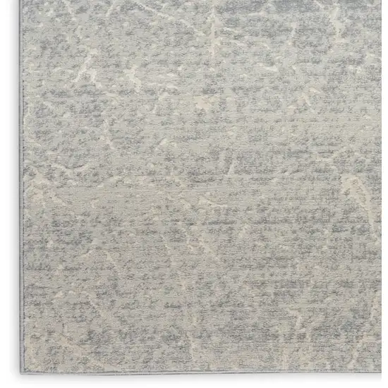 8' Ivory And Gray Abstract Runner Rug Photo 8
