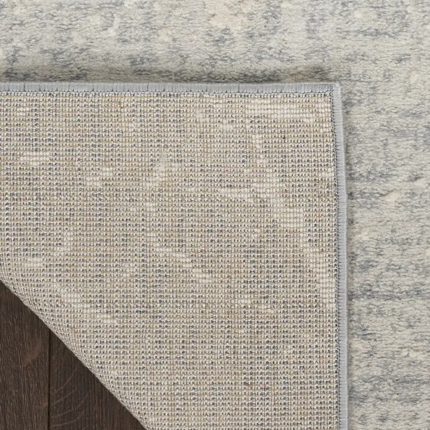 8' Ivory And Gray Abstract Runner Rug Photo 9