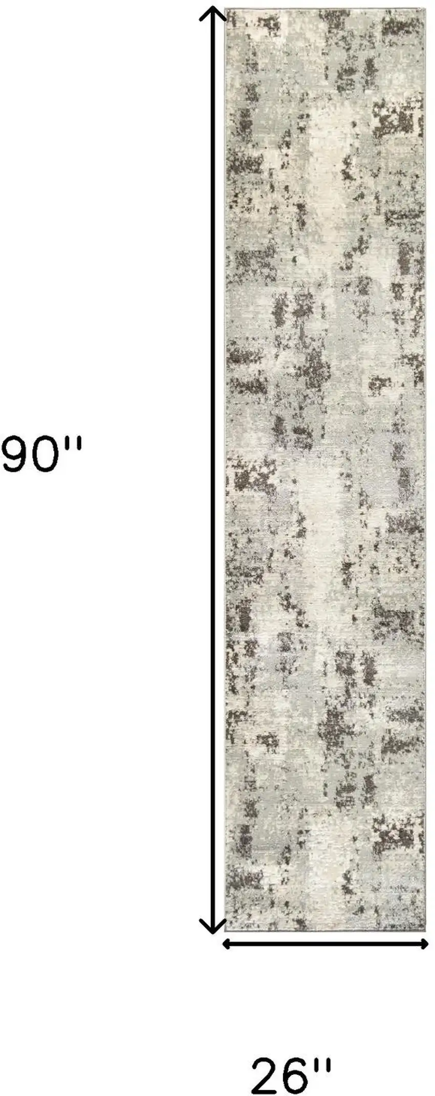 8' Ivory And Gray Abstract Runner Rug Photo 3