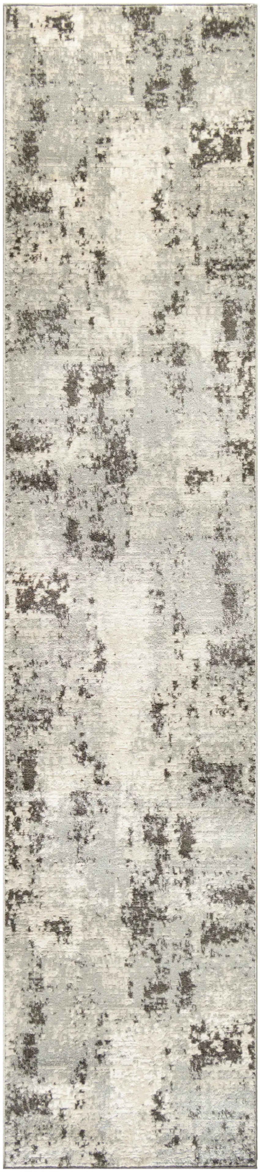 8' Ivory And Gray Abstract Runner Rug Photo 2