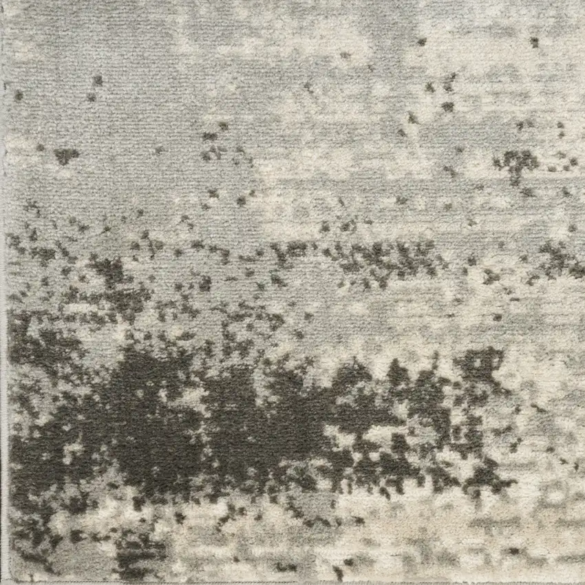 8' Ivory And Gray Abstract Runner Rug Photo 7