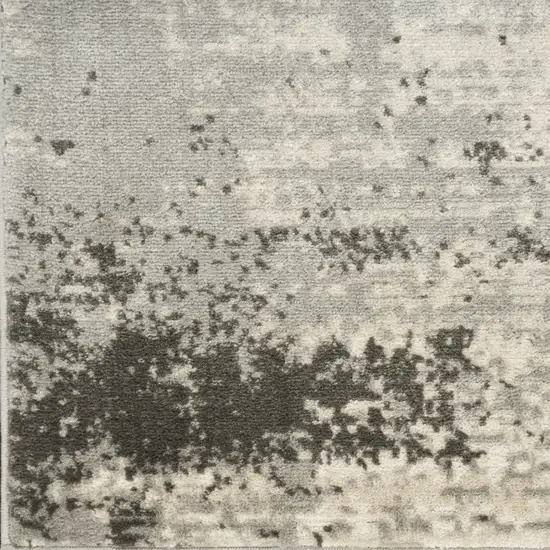 8' Ivory And Gray Abstract Runner Rug Photo 7