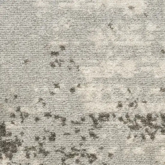 8' Ivory And Gray Abstract Runner Rug Photo 9