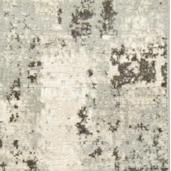8' Ivory And Gray Abstract Runner Rug Photo 3