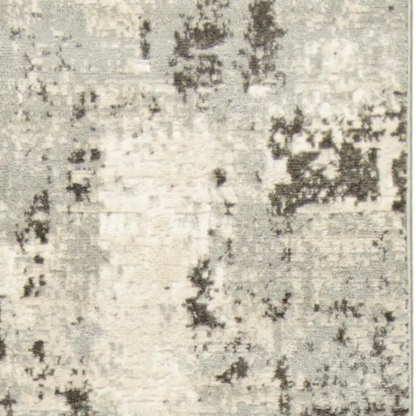 8' Ivory And Gray Abstract Runner Rug Photo 3