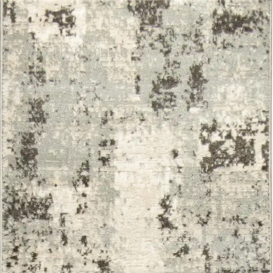 8' Ivory And Gray Abstract Runner Rug Photo 4