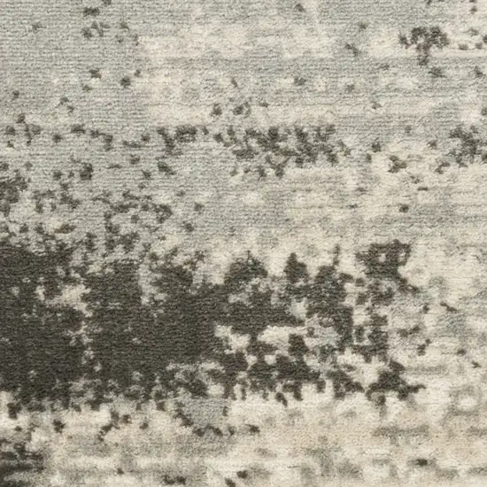 8' Ivory And Gray Abstract Runner Rug Photo 6