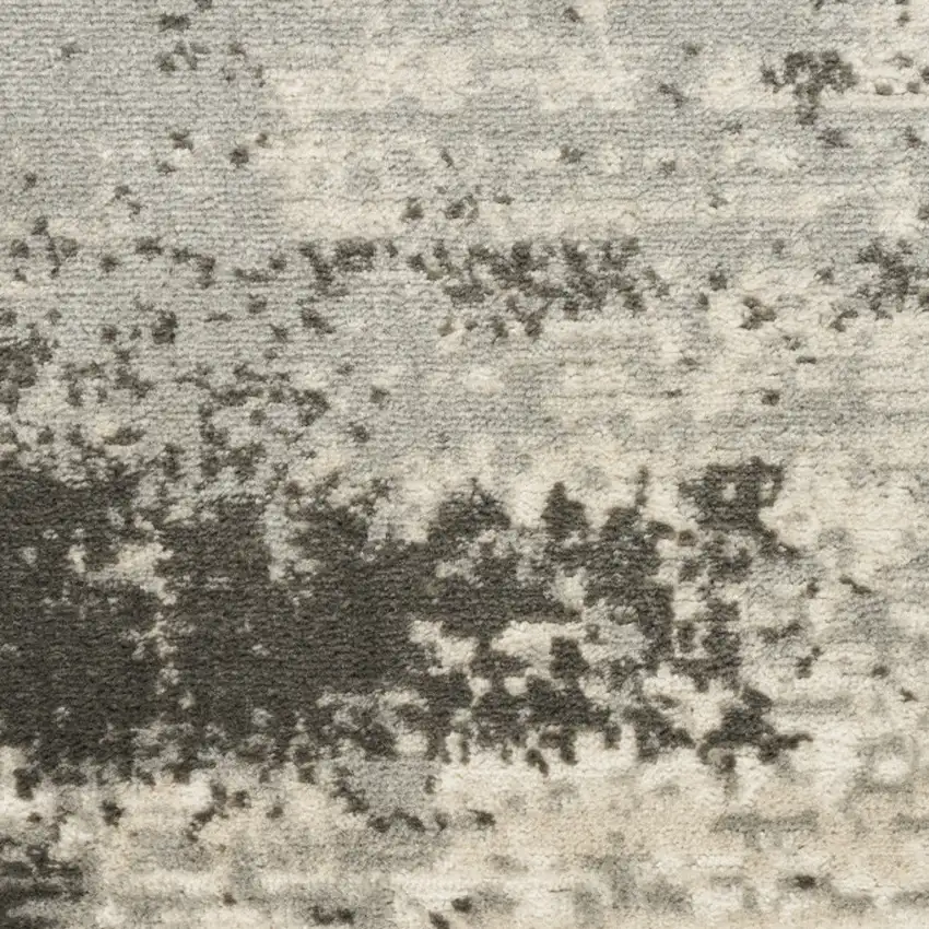 8' Ivory And Gray Abstract Runner Rug Photo 6