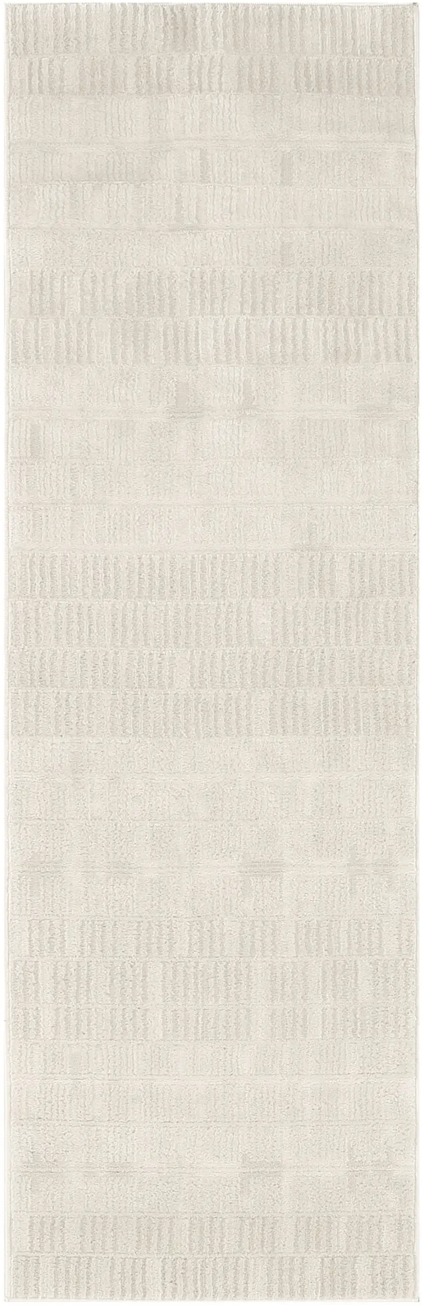 6' Ivory And Gray Abstract Runner Rug Photo 2