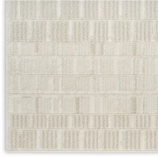 6' Ivory And Gray Abstract Runner Rug Photo 9