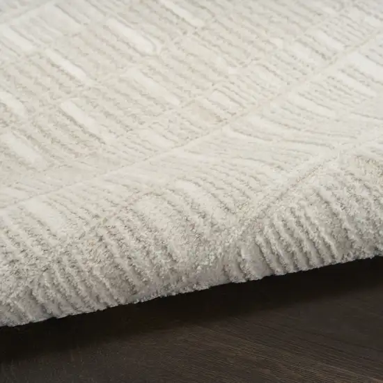 6' Ivory And Gray Abstract Runner Rug Photo 8