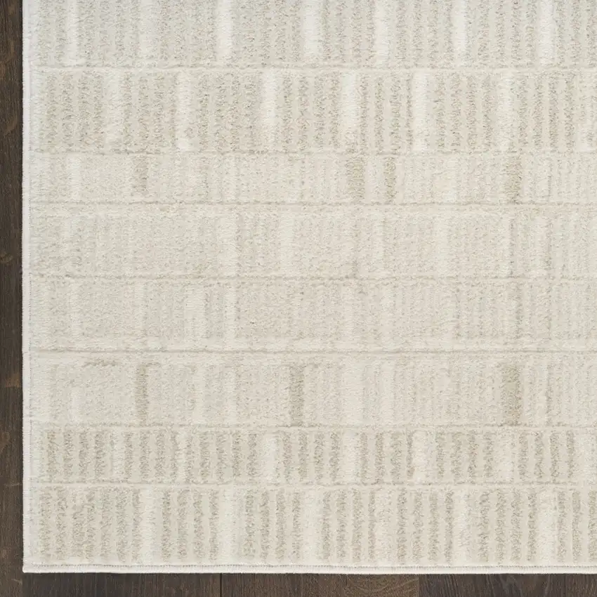 6' Ivory And Gray Abstract Runner Rug Photo 6