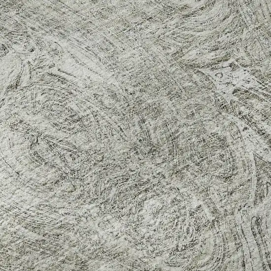 8' Ivory And Gray Abstract Washable Round Rug With UV Protection Photo 8