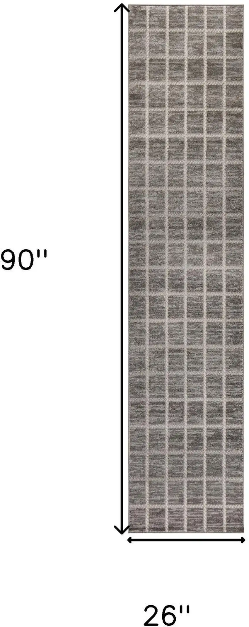 8' Ivory And Gray Geometric Runner Rug Photo 3