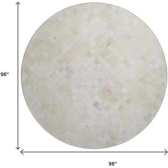8' Ivory And Gray Geometric Washable Round Rug With UV Protection Photo 3