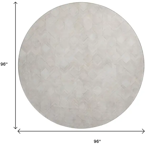 8' Ivory And Gray Geometric Washable Round Rug With UV Protection Photo 3