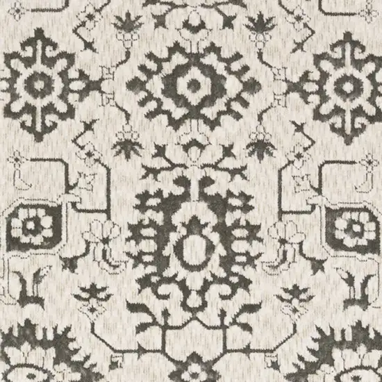 8' Ivory And Gray Oriental Runner Rug Photo 8