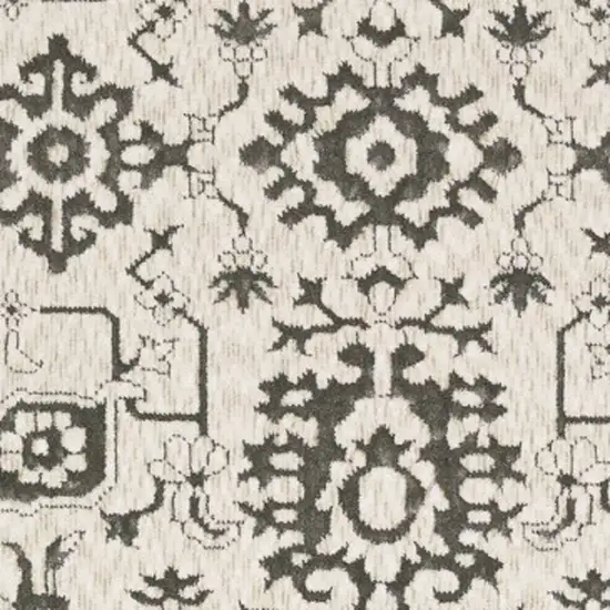 8' Ivory And Gray Oriental Runner Rug Photo 7