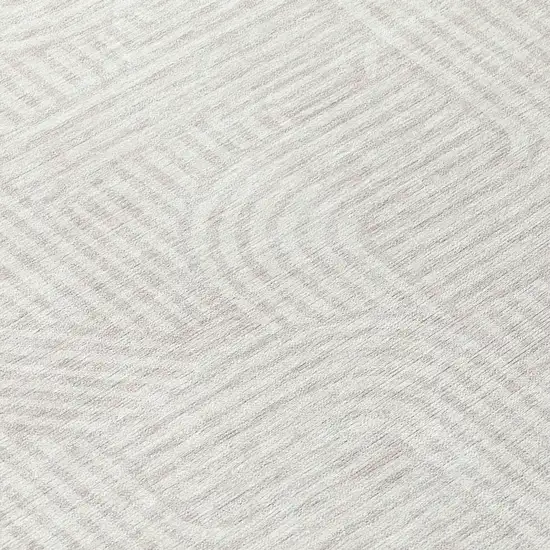 8' Ivory And Gray Round Abstract Washable Indoor Outdoor Area Rug Photo 8