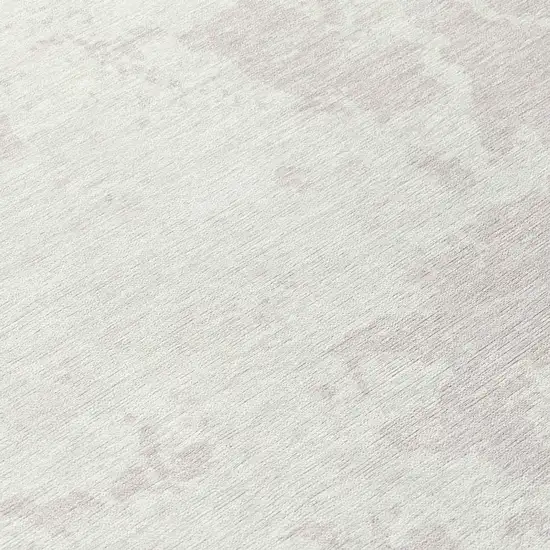 8' Ivory And Gray Round Abstract Washable Indoor Outdoor Area Rug Photo 8