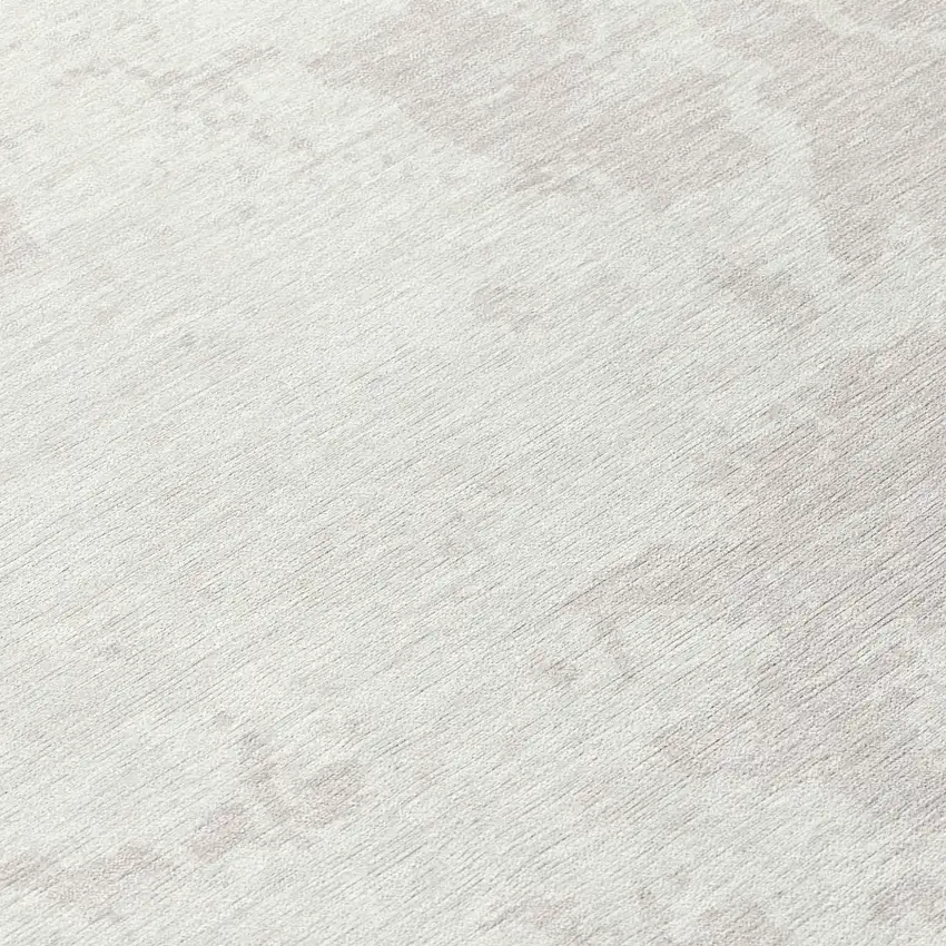 8' Ivory And Gray Round Abstract Washable Indoor Outdoor Area Rug Photo 8