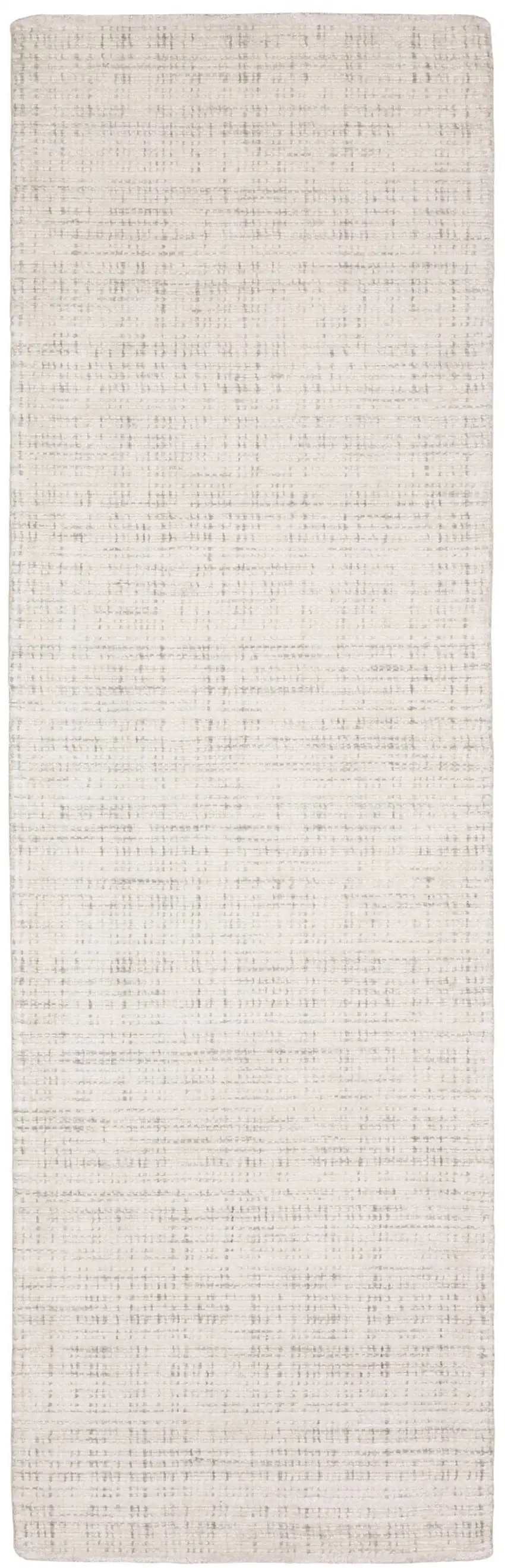 8' Ivory And Gray Striped Hand Tufted Runner Rug Photo 2